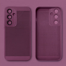 Carica l&#39;immagine nel visualizzatore di Gallery, Moozy VentiGuard Phone Case for Samsung A54 5G, Purple - Breathable Cover with Perforated Pattern for Air Circulation, Ventilation, Anti-Overheating Phone Case
