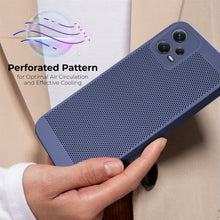 Lade das Bild in den Galerie-Viewer, Moozy VentiGuard Phone Case for Xiaomi Redmi Note 12, Blue - Breathable Cover with Perforated Pattern for Air Circulation, Ventilation, Anti-Overheating Phone Case
