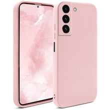 Lade das Bild in den Galerie-Viewer, Moozy Minimalist Series Silicone Phone Case for Samsung Galaxy S22 5G, Matte Finish Lightweight Mobile Phone Case Slim Soft Protective Shockproof TPU Cover with Matte Surface, Light Pink
