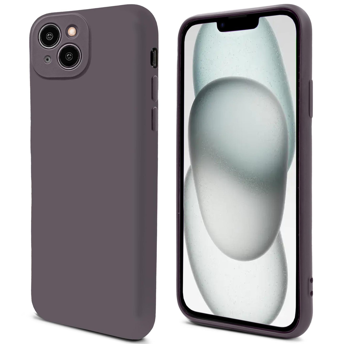 Moozy Lifestyle. Premium Silicone Phone Case for iPhone 14, 6.1-inch, Liquid Silicone Lightweight cover for i phone 14 with Matte Finish and Soft Microfiber Lining, Dark Grey