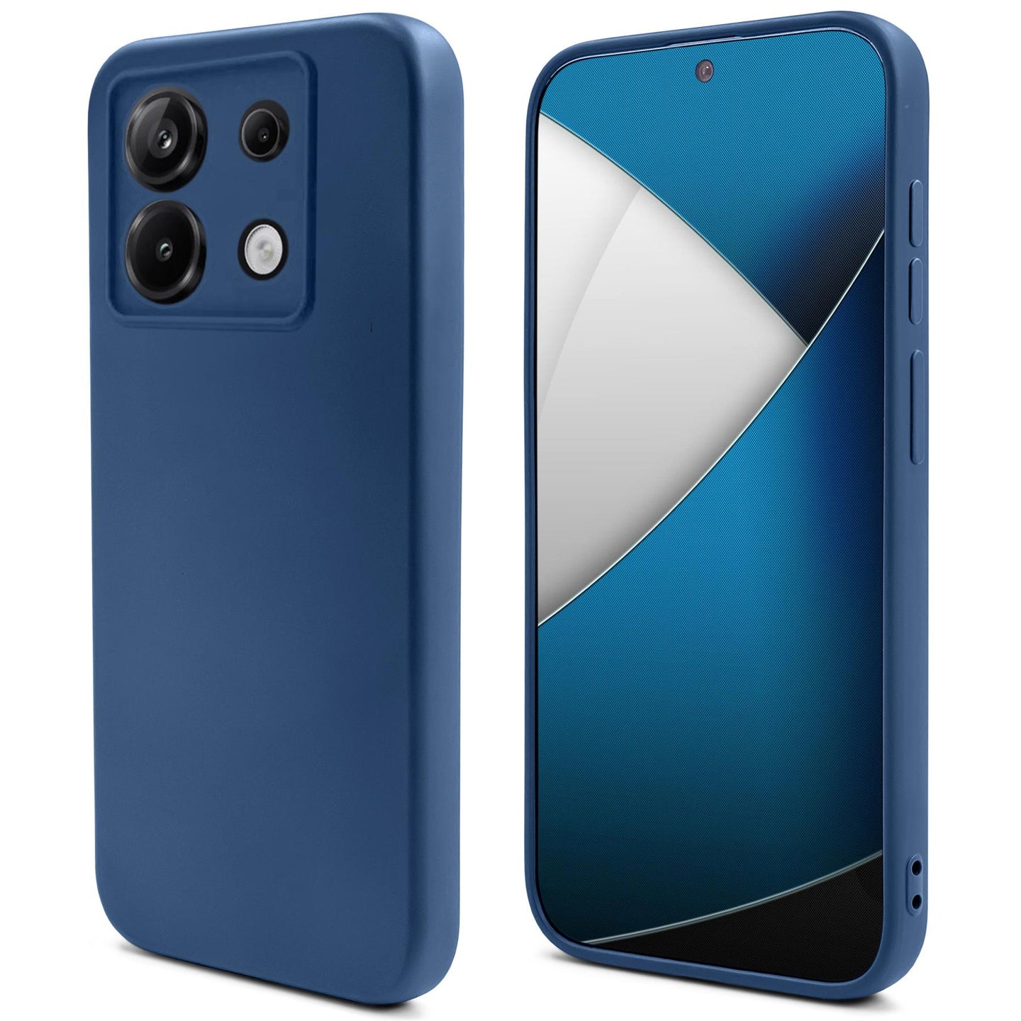 Moozy Lifestyle. Silicone Case for Xiaomi Redmi Note 13 Pro 5G and Poco X6, Midnight Blue - Liquid Silicone Lightweight Cover with Matte Finish and Soft Microfiber Lining, Premium Silicone Case