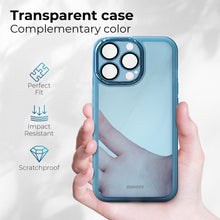 Charger l&#39;image dans la galerie, Moozy LumiCase phone case for iphone 15 Pro Max, 6.7-inch, Cover for iphone 15 pro max case clear, Cover for iphone 15 pro max case shockproof, Case for iphone 15 Pro Max with Camera protection, Blue
