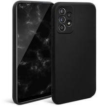 Carica l&#39;immagine nel visualizzatore di Gallery, Moozy Minimalist Series Silicone Phone Case for Samsung Galaxy A52 5G/4G, Samsung A52s 5G, Matte Finish Lightweight Mobile Phone Case Slim Soft Protective TPU Cover with Matte Surface, Black
