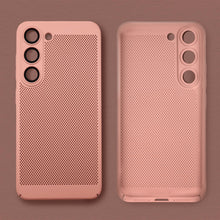 Lade das Bild in den Galerie-Viewer, Moozy VentiGuard Phone Case for Samsung galaxy S23, Breathable Cover for samsung galaxy s23 with Perforated Pattern for Air Circulation, Case for samsung 23, Pastel Pink
