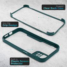 Załaduj obraz do przeglądarki galerii, Moozy 360 Case for Xiaomi Redmi Note 11 Pro 5G/4G - Green Rim Transparent Case, Full Body Double-sided Protection, Cover with Built-in Screen Protector
