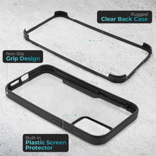 Cargar imagen en el visor de la galería, Moozy 360 Case for Xiaomi 12T and 12T Pro - Black Rim Transparent Case, Full Body Double-sided Protection, Cover with Built-in Screen Protector
