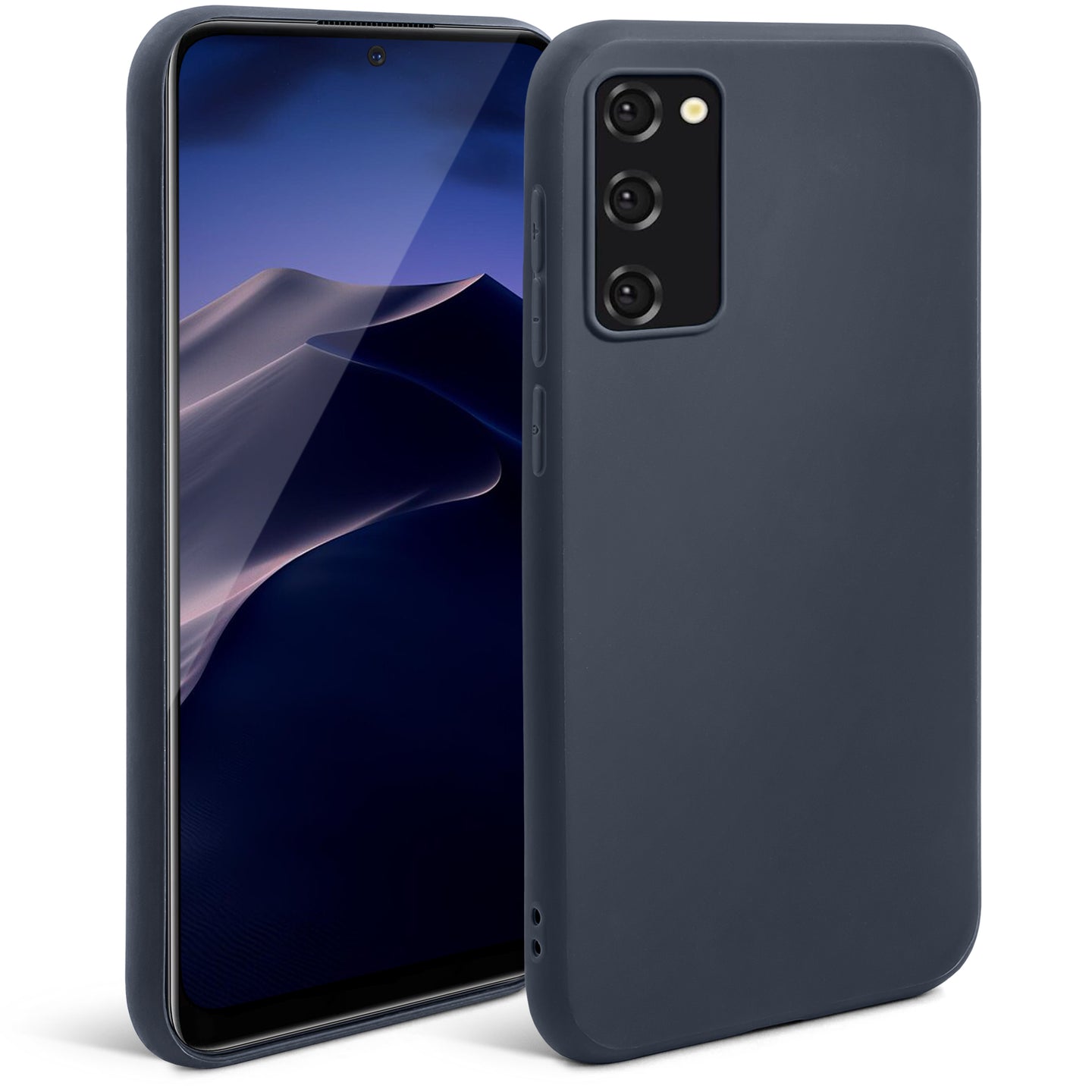 Moozy Minimalist Series Silicone Phone Case for Samsung S20, Matte Finish Lightweight Mobile Phone Case Slim Soft Protective TPU Cover with Matte Surface, Dark blue