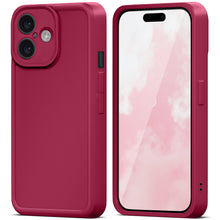 Ladda upp bild till gallerivisning, Moozy RimUP Phone Case for iphone 16, Flexible TPU Bumper Shockproof Raised Edges Cover for Extra Protection, Precise Cutouts and Camera Lens Protector, Anti-Scratch, Wine Red
