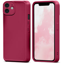 Cargar imagen en el visor de la galería, Moozy RimUP Phone Case for iPhone 11, Matte Finish High Edge Protection TPU Cover, Wine Red
