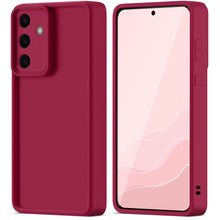 Lade das Bild in den Galerie-Viewer, Moozy RimUP Phone Case for Samsung Galaxy S25, Flexible TPU Bumper Shockproof Raised Edges Cover for Extra Protection, Precise Cutouts and Camera Lens Protector, Anti-Scratch, Wine Red
