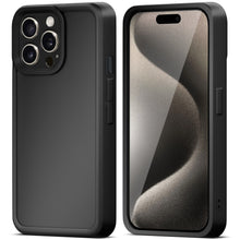 Lade das Bild in den Galerie-Viewer, Moozy RimUP Phone Case for iPhone 16 Pro, Matte Finish High Edge Protection TPU Cover, Black
