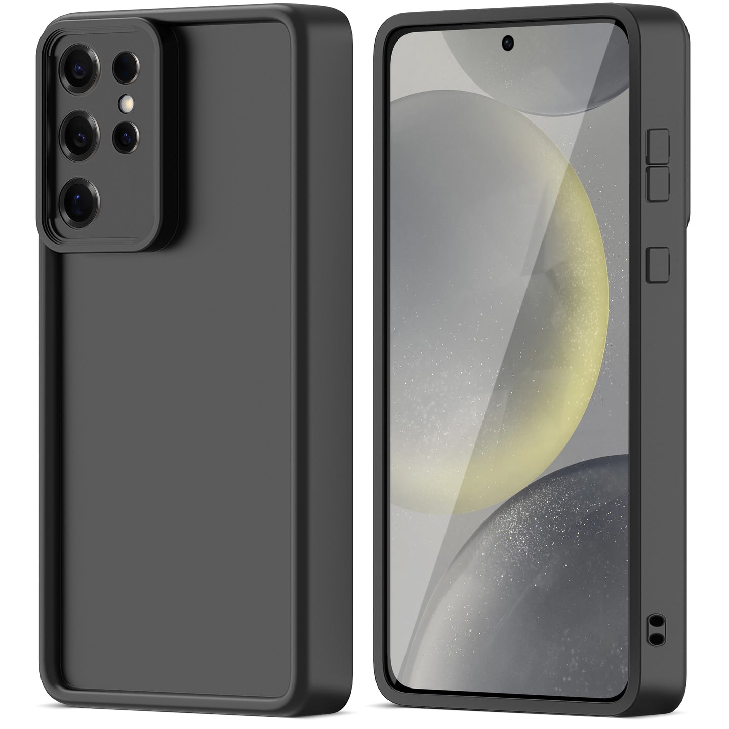 Moozy RimUP Phone Case for Samsung Galaxy S25 Ultra, Flexible TPU Bumper Shockproof Raised Edges Cover for Extra Protection, Precise Cutouts and Camera Lens Protector, Anti-Scratch, Black