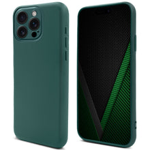 Load image into Gallery viewer, Moozy Lifestyle. Premium Silicone Phone case for iPhone 16 Pro, 6.3-inch, Liquid Silicone Lightweight Cover for iphone 16 Pro Shockproof with Matte Finish and Soft Microfiber Lining, Dark Green
