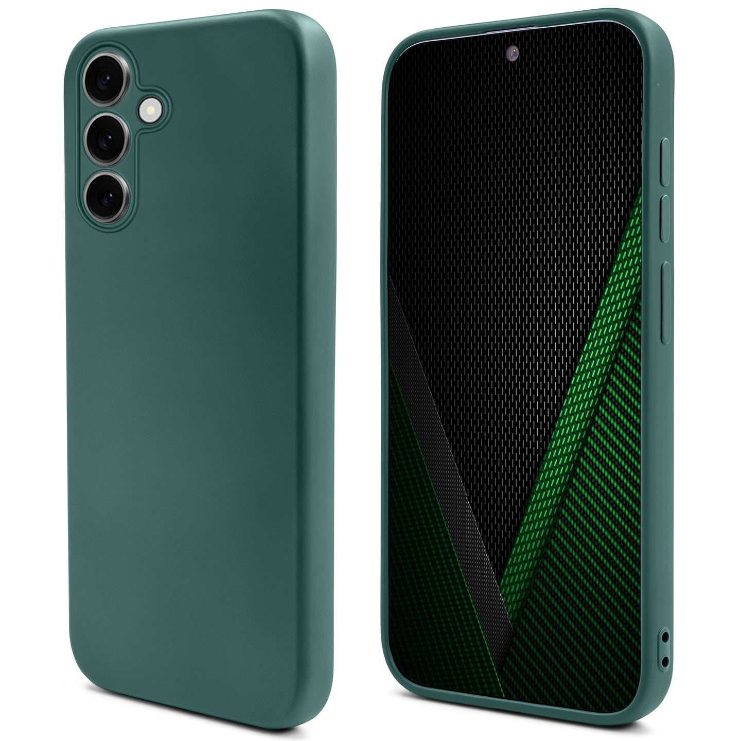Moozy Lifestyle. Liquid Silicone Phone Case for Samsung galaxy S25, Liquid Silicone Lightweight Cover for samsung S25 5G with Matte Finish and Soft Microfiber Lining, Dark Green
