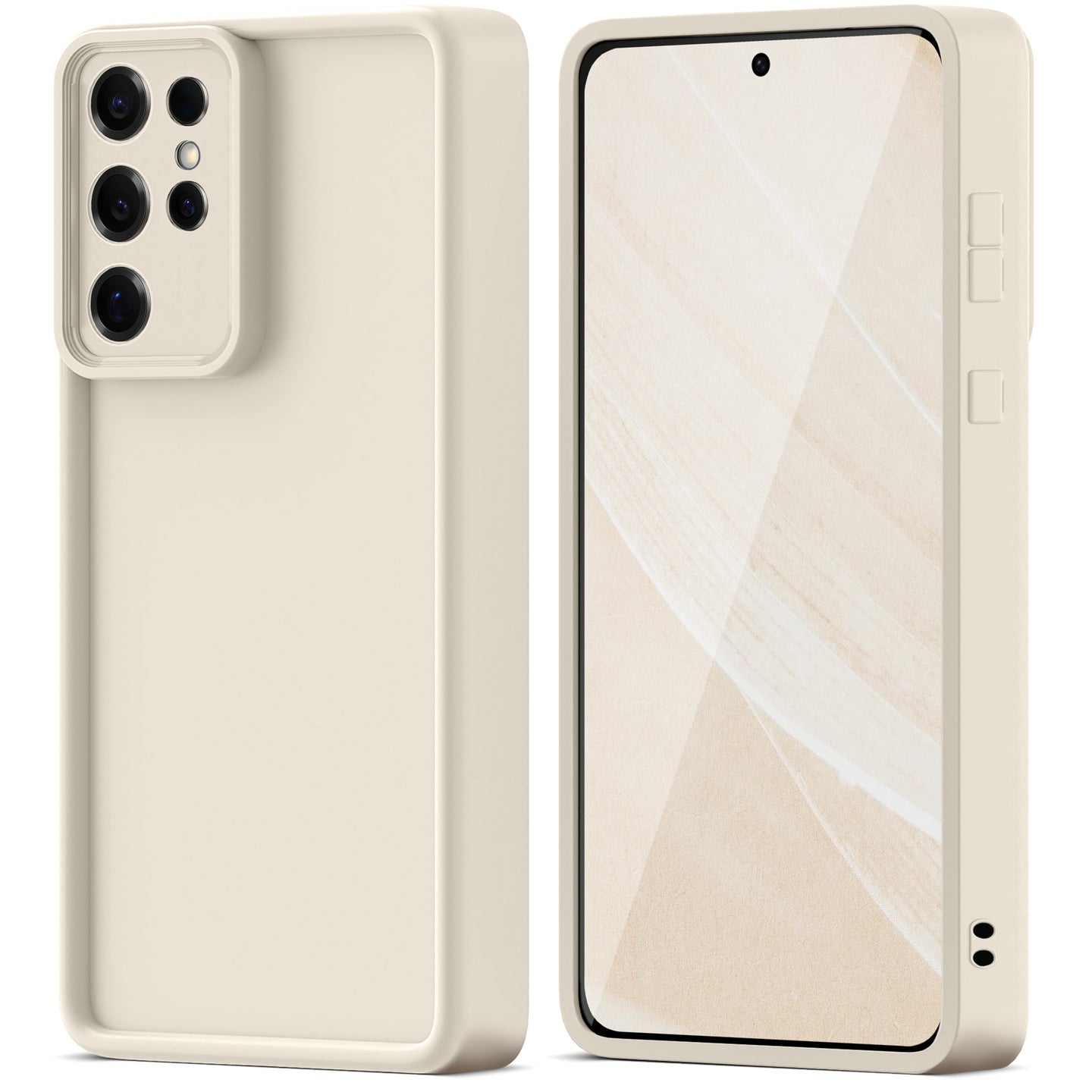 Moozy RimUP Phone Case for Samsung Galaxy S25 Ultra, Flexible TPU Bumper Shockproof Raised Edges Cover for Extra Protection, Precise Cutouts and Camera Lens Protector, Anti-Scratch, White