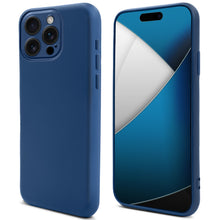 Carica l&#39;immagine nel visualizzatore di Gallery, Moozy Lifestyle. Premium Silicone Phone case for iPhone 16 Pro, 6.3-inch, Liquid Silicone Lightweight Cover for iphone 16 Pro Shockproof with Matte Finish and Soft Microfiber Lining, Dark blue
