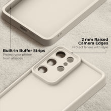 Load image into Gallery viewer, Moozy RimUP Phone Case for Samsung Galaxy S25 Ultra, Flexible TPU Bumper Shockproof Raised Edges Cover for Extra Protection, Precise Cutouts and Camera Lens Protector, Anti-Scratch, White
