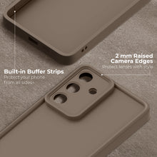 Load image into Gallery viewer, Moozy RimUP Phone Case for Samsung Galaxy S25, Flexible TPU Bumper Shockproof Raised Edges Cover for Extra Protection, Precise Cutouts and Camera Lens Protector, Anti-Scratch, Taupe Grey
