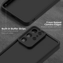 Load image into Gallery viewer, Moozy RimUP Phone Case for Samsung Galaxy S25 Ultra, Flexible TPU Bumper Shockproof Raised Edges Cover for Extra Protection, Precise Cutouts and Camera Lens Protector, Anti-Scratch, Black
