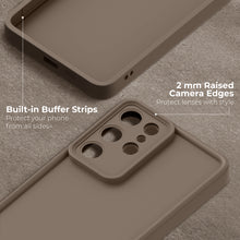 Załaduj obraz do przeglądarki galerii, Moozy RimUP Phone Case for Samsung Galaxy S25 Ultra, Flexible TPU Bumper Shockproof Raised Edges Cover for Extra Protection, Precise Cutouts and Camera Lens Protector, Anti-Scratch, Taupe Grey
