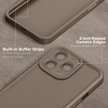 Załaduj obraz do przeglądarki galerii, Moozy RimUP Phone Case for iPhone 16 Pro, Matte Finish High Edge Protection TPU Cover, Taupe
