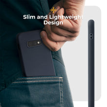 Load image into Gallery viewer, Moozy Minimalist Series Silicone Phone Case for Samsung S10e, Matte Finish Lightweight Mobile Phone Case Slim Soft Protective TPU Cover with Matte Surface, Dark blue
