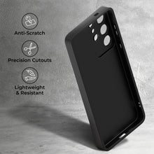 Load image into Gallery viewer, Moozy RimUP Phone Case for Samsung Galaxy S25 Ultra, Flexible TPU Bumper Shockproof Raised Edges Cover for Extra Protection, Precise Cutouts and Camera Lens Protector, Anti-Scratch, Black
