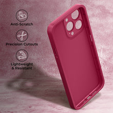 Załaduj obraz do przeglądarki galerii, Moozy RimUP Phone Case for iPhone 16 Pro, Matte Finish High Edge Protection TPU Cover, Wine Red
