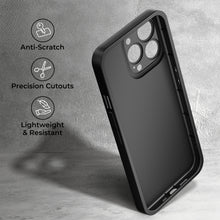 Lade das Bild in den Galerie-Viewer, Moozy RimUP Phone Case for iPhone 16 Pro, Matte Finish High Edge Protection TPU Cover, Black
