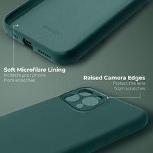 Load image into Gallery viewer, Moozy Lifestyle. Premium Silicone Phone case for iPhone 16 Pro, 6.3-inch, Liquid Silicone Lightweight Cover for iphone 16 Pro Shockproof with Matte Finish and Soft Microfiber Lining, Dark Green
