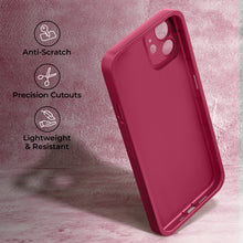 Cargar imagen en el visor de la galería, Moozy RimUP Phone Case for iPhone 11, Matte Finish High Edge Protection TPU Cover, Wine Red
