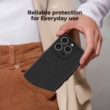 Lade das Bild in den Galerie-Viewer, Moozy RimUP Phone Case for iPhone 16 Pro, Matte Finish High Edge Protection TPU Cover, Black
