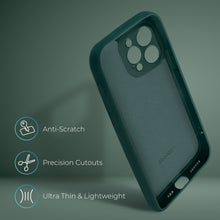 Load image into Gallery viewer, Moozy Lifestyle. Premium Silicone Phone case for iPhone 16 Pro, 6.3-inch, Liquid Silicone Lightweight Cover for iphone 16 Pro Shockproof with Matte Finish and Soft Microfiber Lining, Dark Green
