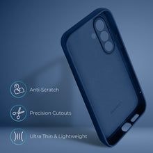 Charger l&#39;image dans la galerie, Moozy Lifestyle. Silicone Phone Case for Samsung galaxy A56 5g, Liquid Silicone slim Protector Cover with Matte Finish and Soft Microfiber Lining, Premium Shockproof Case for A56 5g, Dark blue
