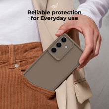 Load image into Gallery viewer, Moozy RimUP Phone Case for Samsung Galaxy S25, Flexible TPU Bumper Shockproof Raised Edges Cover for Extra Protection, Precise Cutouts and Camera Lens Protector, Anti-Scratch, Taupe Grey
