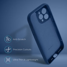 Carica l&#39;immagine nel visualizzatore di Gallery, Moozy Lifestyle. Premium Silicone Phone case for iPhone 16 Pro, 6.3-inch, Liquid Silicone Lightweight Cover for iphone 16 Pro Shockproof with Matte Finish and Soft Microfiber Lining, Dark blue
