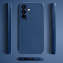 Charger l&#39;image dans la galerie, Moozy Lifestyle. Silicone Phone Case for Samsung galaxy A56 5g, Liquid Silicone slim Protector Cover with Matte Finish and Soft Microfiber Lining, Premium Shockproof Case for A56 5g, Dark blue
