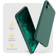 Cargar imagen en el visor de la galería, Moozy Minimalist Series Silicone Case for iPhone 11, Dark Green - Matte Finish Lightweight Mobile Phone Case Ultra Slim Soft Protective TPU Cover with Matte Surface
