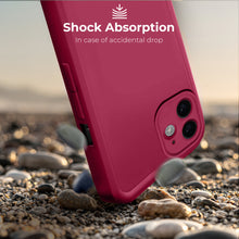 Cargar imagen en el visor de la galería, Moozy RimUP Phone Case for iPhone 11, Matte Finish High Edge Protection TPU Cover, Wine Red
