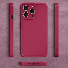 Załaduj obraz do przeglądarki galerii, Moozy RimUP Phone Case for iPhone 16 Pro, Matte Finish High Edge Protection TPU Cover, Wine Red
