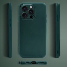 Load image into Gallery viewer, Moozy Lifestyle. Premium Silicone Phone case for iPhone 16 Pro, 6.3-inch, Liquid Silicone Lightweight Cover for iphone 16 Pro Shockproof with Matte Finish and Soft Microfiber Lining, Dark Green

