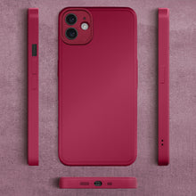 Cargar imagen en el visor de la galería, Moozy RimUP Phone Case for iPhone 11, Matte Finish High Edge Protection TPU Cover, Wine Red
