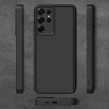 Load image into Gallery viewer, Moozy RimUP Phone Case for Samsung Galaxy S25 Ultra, Flexible TPU Bumper Shockproof Raised Edges Cover for Extra Protection, Precise Cutouts and Camera Lens Protector, Anti-Scratch, Black
