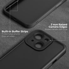 Load image into Gallery viewer, Moozy RimUP Phone Case for iPhone 13 Mini, Matte Finish High Edge Protection TPU Cover, Black
