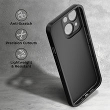 Load image into Gallery viewer, Moozy RimUP Phone Case for iPhone 13 Mini, Matte Finish High Edge Protection TPU Cover, Black
