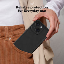 Load image into Gallery viewer, Moozy RimUP Phone Case for iPhone 13 Mini, Matte Finish High Edge Protection TPU Cover, Black
