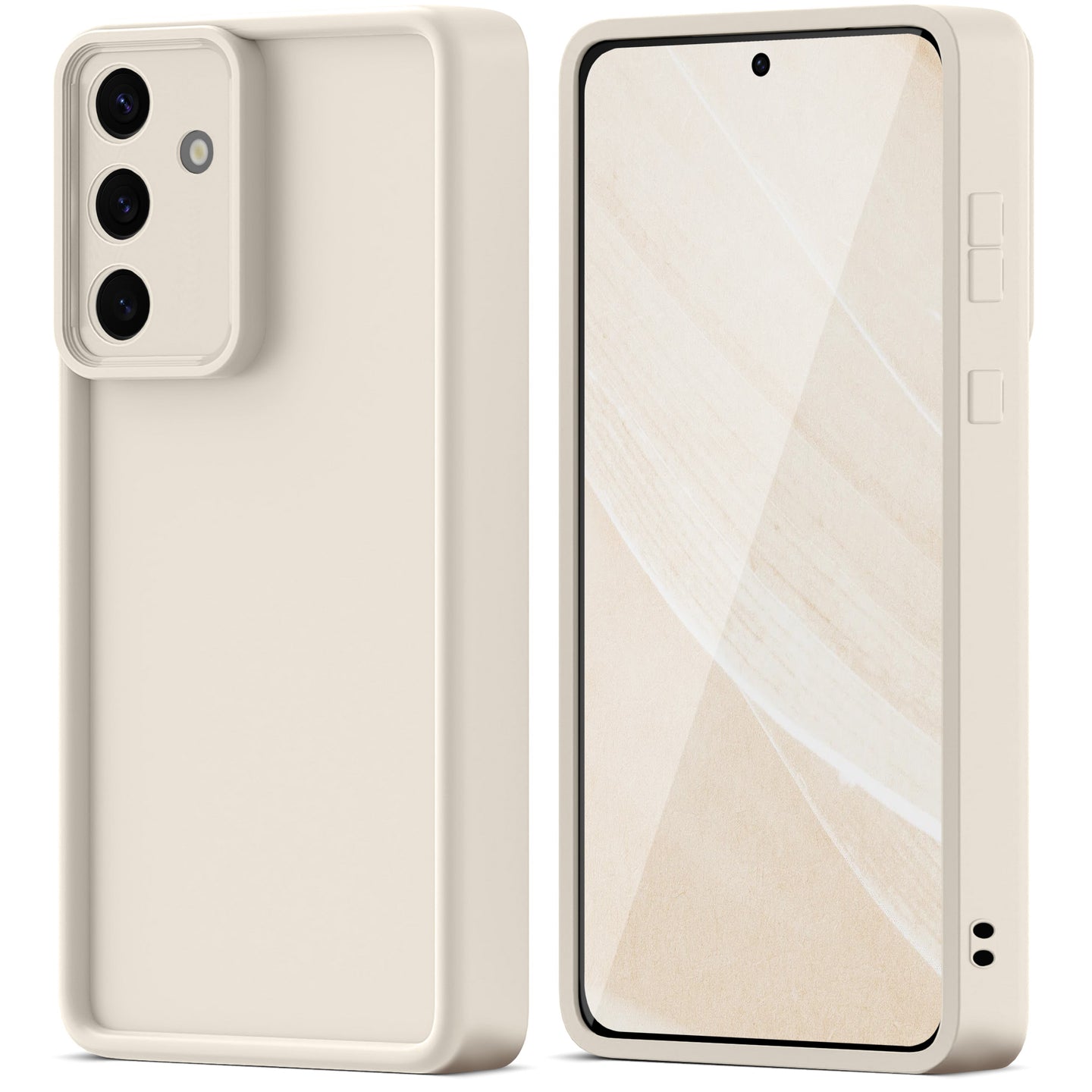 Moozy RimUP Phone Case for Samsung Galaxy A56, Flexible TPU Bumper Shockproof Raised Edges Cover for Extra Protection, Precise Cutouts and Camera Lens Protector, Anti-Scratch, White