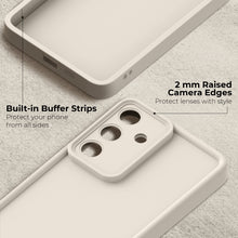 Afbeelding in Gallery-weergave laden, Moozy RimUP Phone Case for Samsung Galaxy A56, Flexible TPU Bumper Shockproof Raised Edges Cover for Extra Protection, Precise Cutouts and Camera Lens Protector, Anti-Scratch, White
