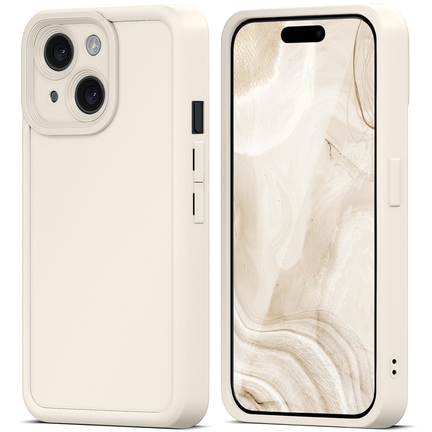 Moozy RimUP Phone Case for iPhone 13 Mini, Matte Finish High Edge Protection TPU Cover, White