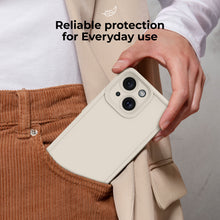 Load image into Gallery viewer, Moozy RimUP Phone Case for iPhone 13 Mini, Matte Finish High Edge Protection TPU Cover, White
